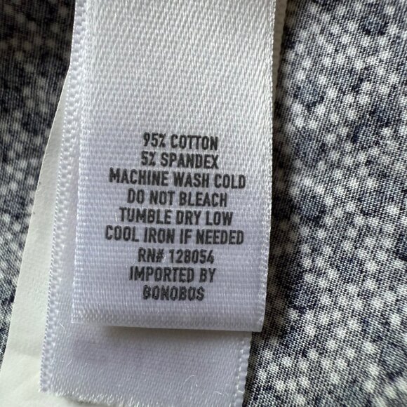 Bonobos Size 15/34 Mens Navy Printed Slim Fit Button-Down Shirt Stretch Preppy - Picture 12 of 13